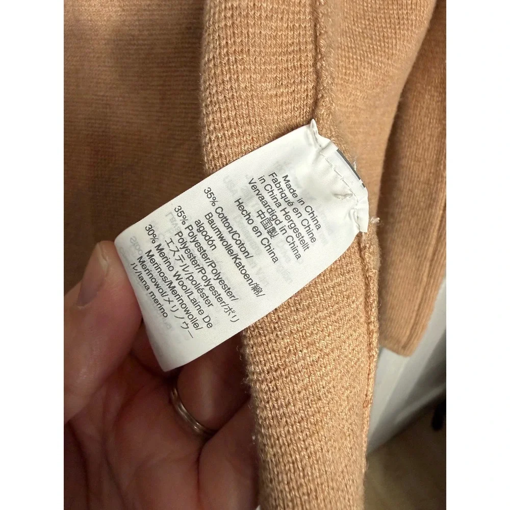 J. Crew 365 Sophie Open Front Sweater Blazer Tan Merino Wool‎ Blend